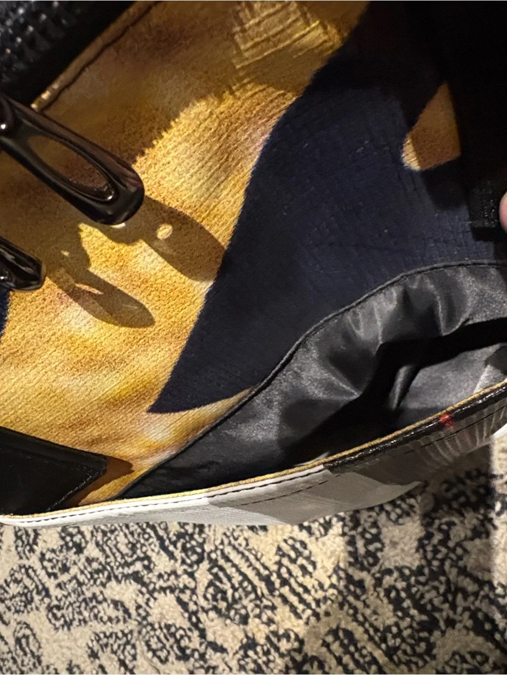 RAREFORM Men's Colorblock Canvas Tote Bag in Navy, White & Yellow